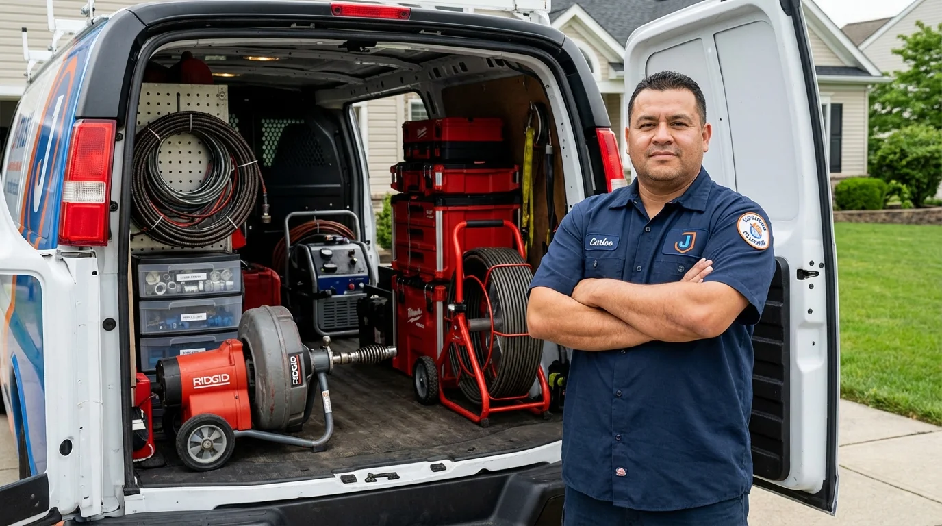Professional drain cleaning equipment and Johns Plumbing LLC plumber in Toccoa